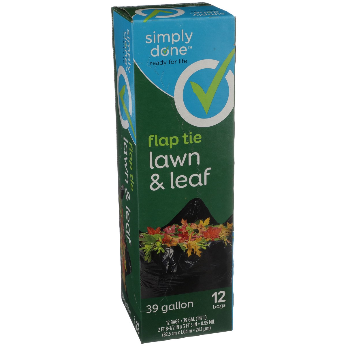 slide 4 of 9, Simply Done Flap Tie Lawn & Leaf Bags, 39 gal