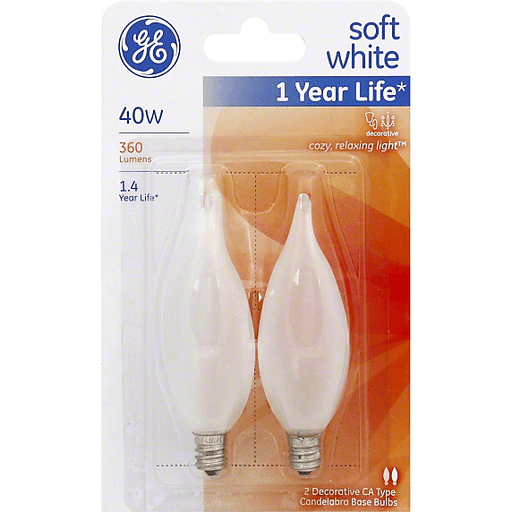 slide 1 of 1, GE Light Bulbs 2 ea, 2 ct