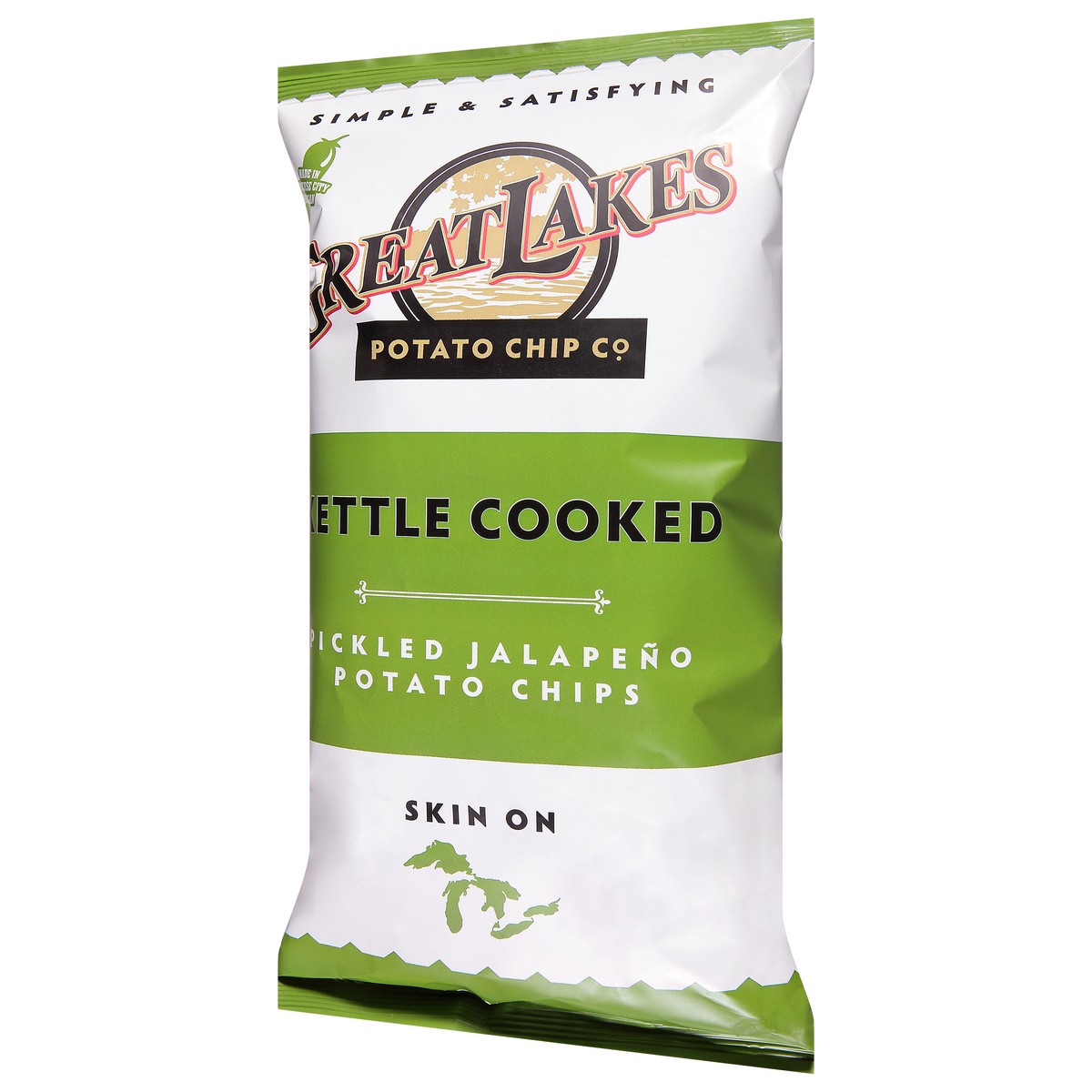 slide 9 of 12, Great Lakes Potato Chip Kettle Cooked Picked Jalapeno Potato Chips 8 oz, 8 oz