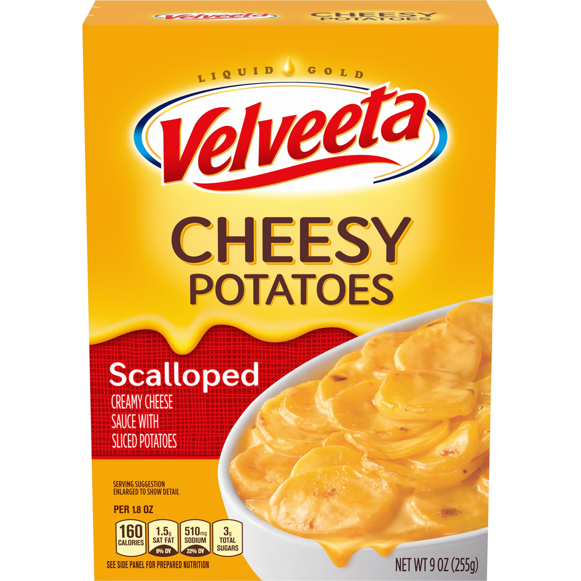 slide 1 of 1, Velveeta Cheesy Scalloped Sliced Potatoes with Creamy Cheese Sauce, 9 oz