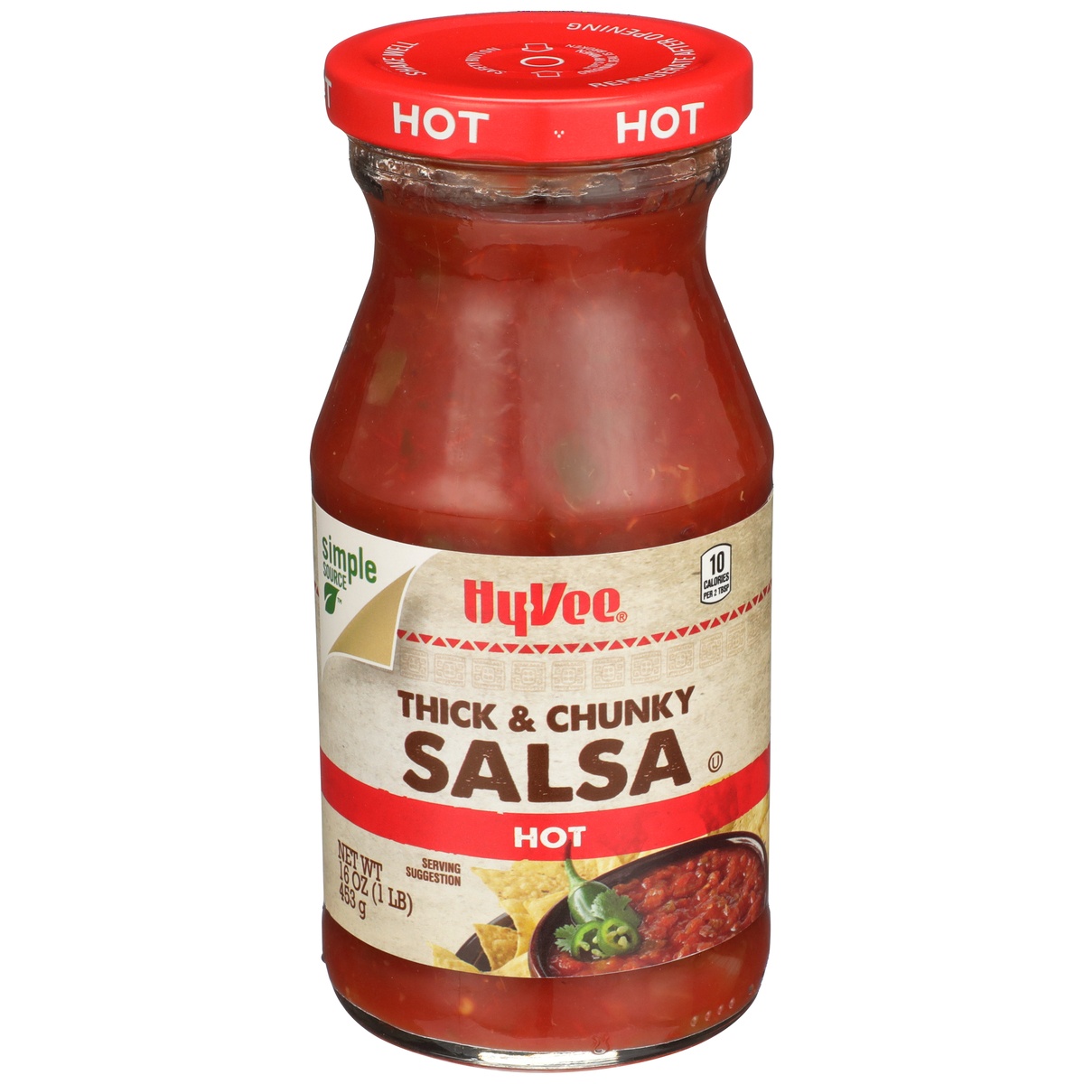 slide 1 of 1, Hy-vee Hot Thick & Chunky Salsa, 16 oz