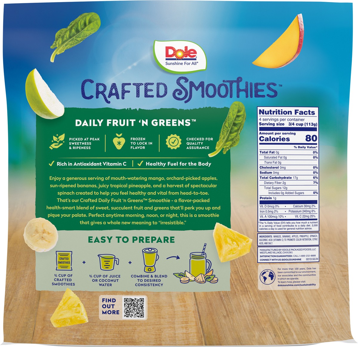 slide 2 of 11, Dole Crafted Smoothies, 14 oz