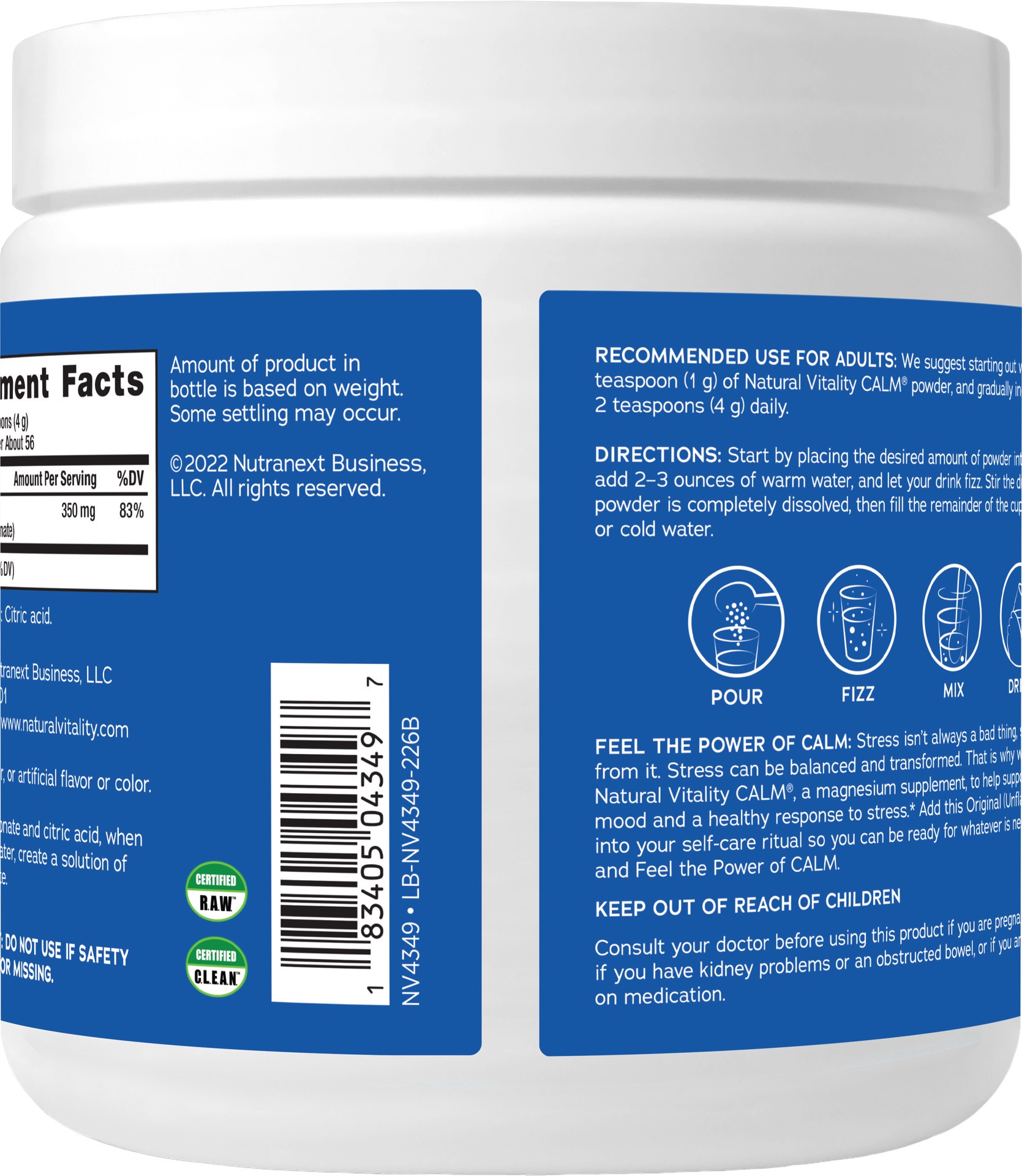 slide 3 of 5, Natural Vitality Calm Drink Mix Original Unflavored Magnesium Supplement 8 oz, 1 ct