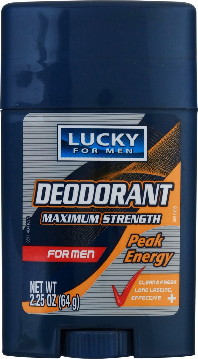 slide 5 of 9, Lucky For Men Peak Energy Maximum Strength Deodorant 2.25 oz, 2.25 oz