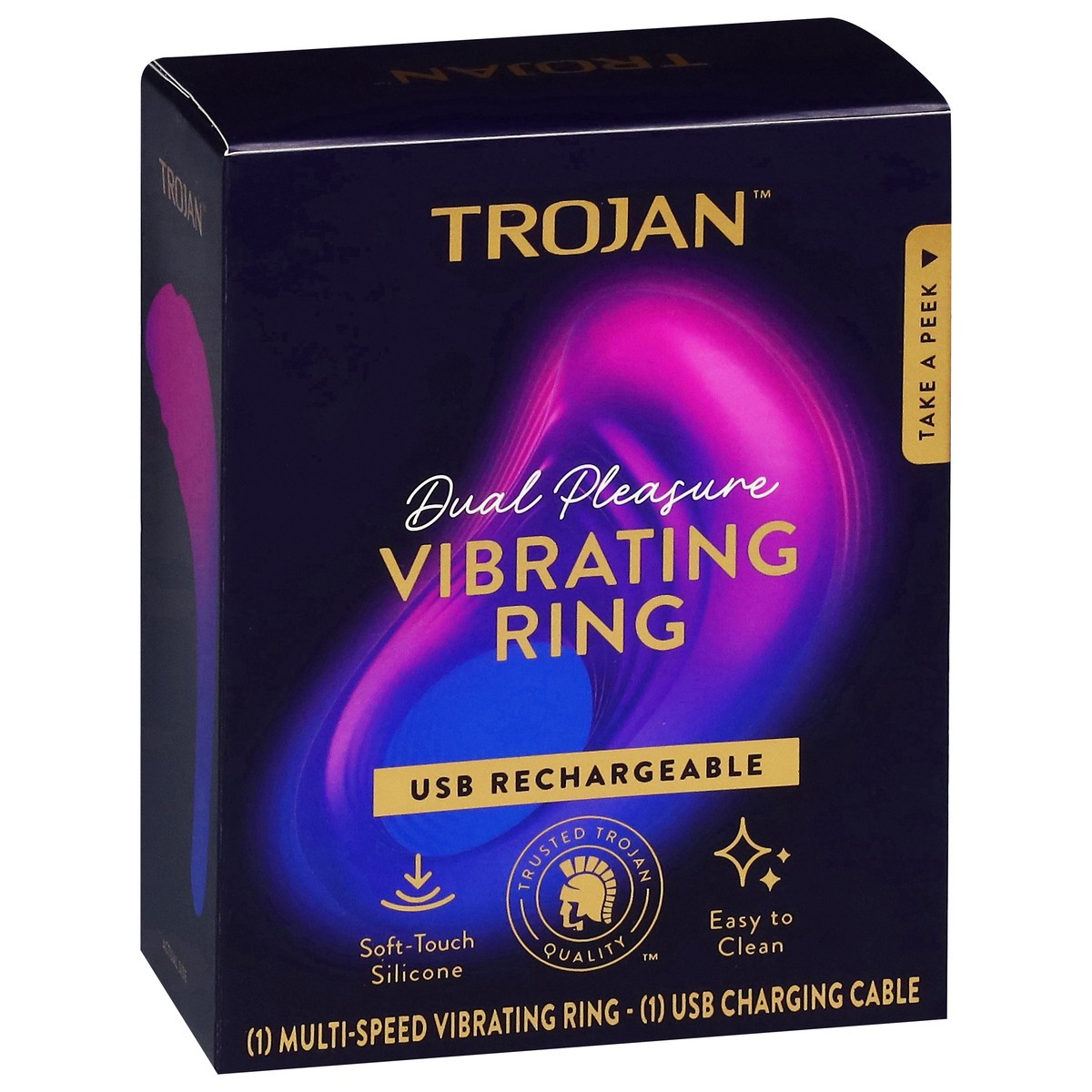 slide 12 of 13, Trojan Dual Pleasure Vibrating Ring 1 ea, 1 ct