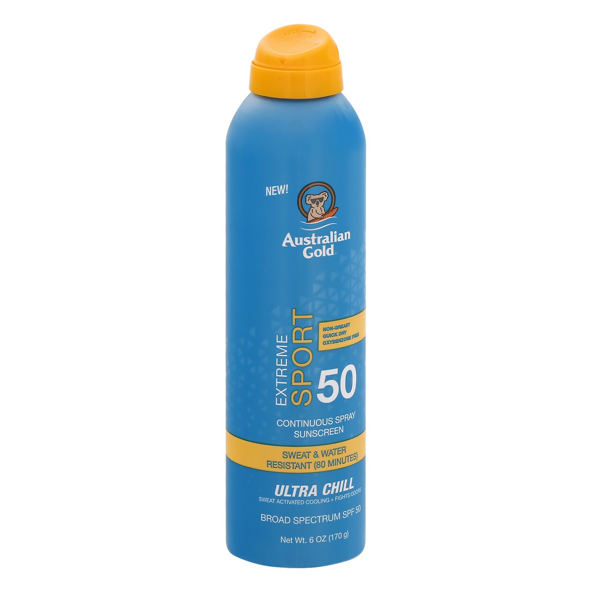 slide 2 of 9, Australian Gold Sunscreen Spray, Ultra Chill SPF 50, 5.6 oz