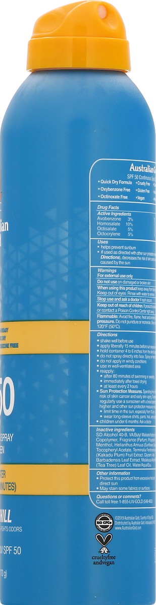 slide 8 of 9, Australian Gold Sunscreen Spray, Ultra Chill SPF 50, 5.6 oz
