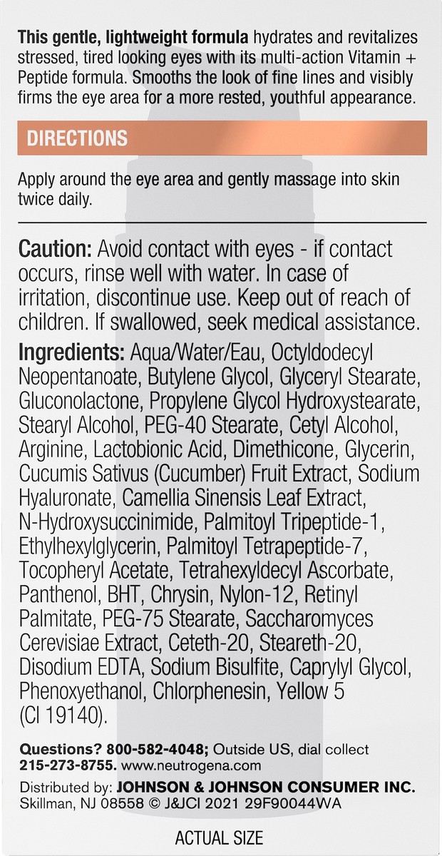 slide 3 of 8, Neutrogena Rapid Firming Peptide Multi Action Depuffing Brightening, and Hydrating Eye Cream - Fragrance Free - 0.5 fl oz, 0.5 oz