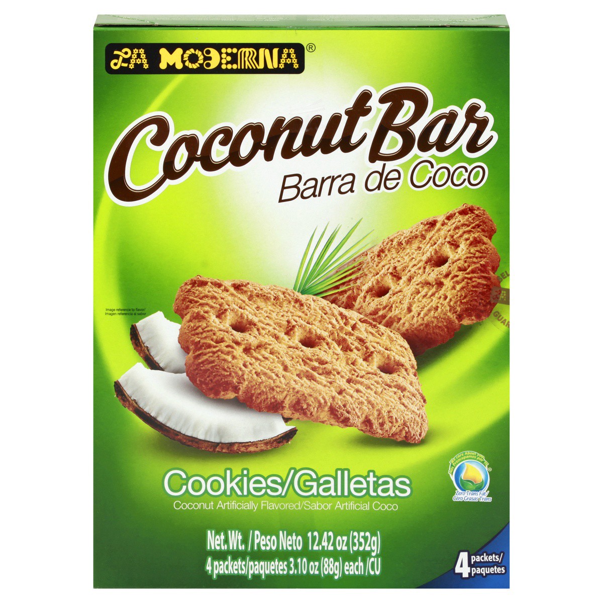 slide 1 of 9, La Moderna Coconut Bar Cookies, 12.42 oz