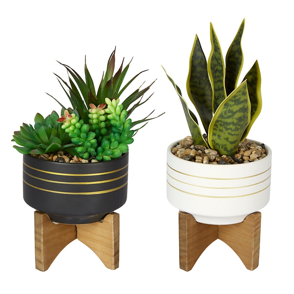 slide 1 of 3, Office Depot 4-1/2''H Rubber Artificial Mixed Succulent With Stand, 4-1/2'' X 4-1/2'', Assorted Colors, 1 ct