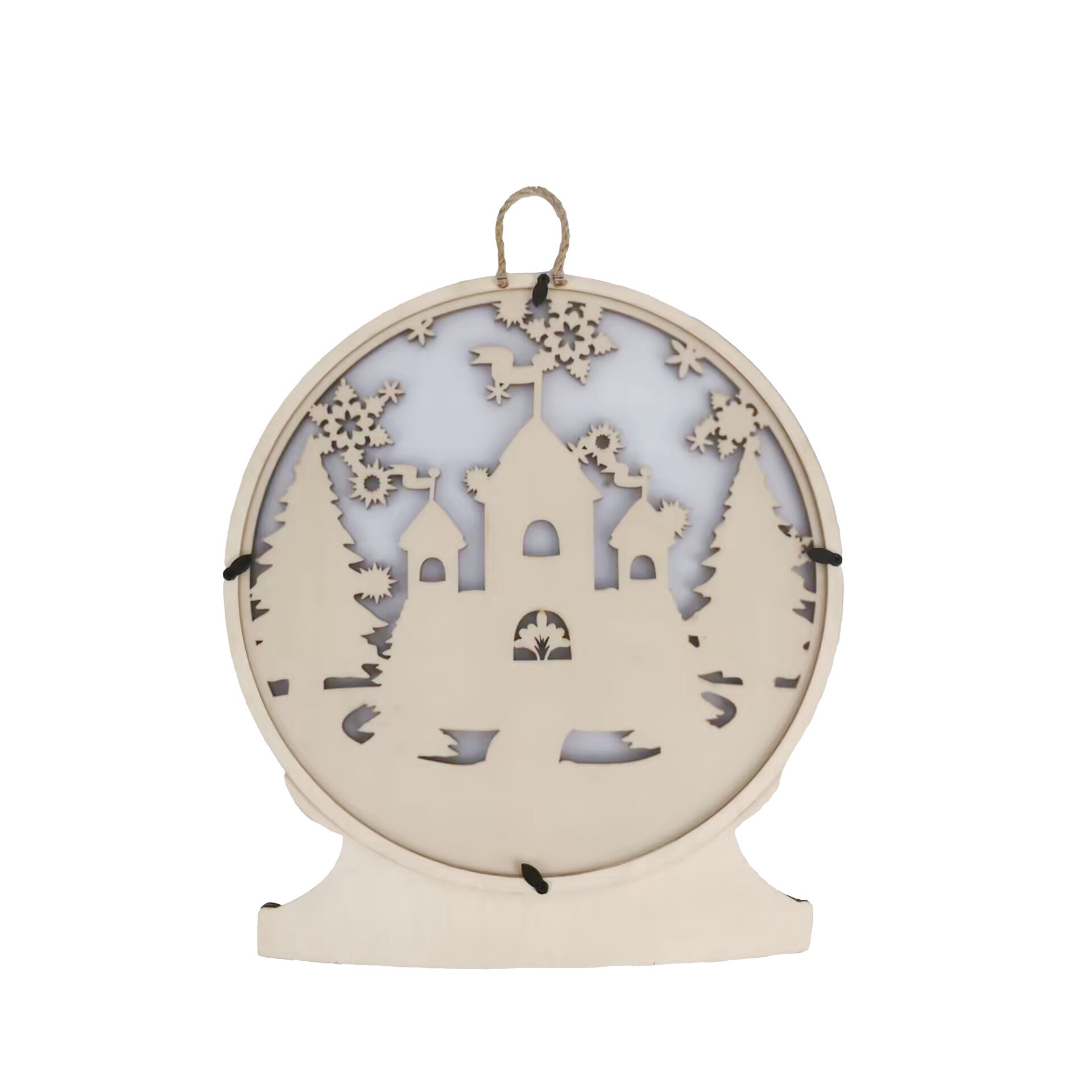 slide 3 of 3, 13.5" Castle Snow Globe Diy Wood & Acrylic Decor By Make Market, 13.5 in