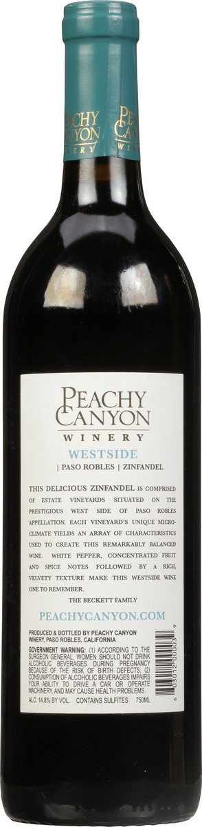 slide 9 of 9, Peachy Canyon Winery Westside Zinfandel 750 ml, 750 ml