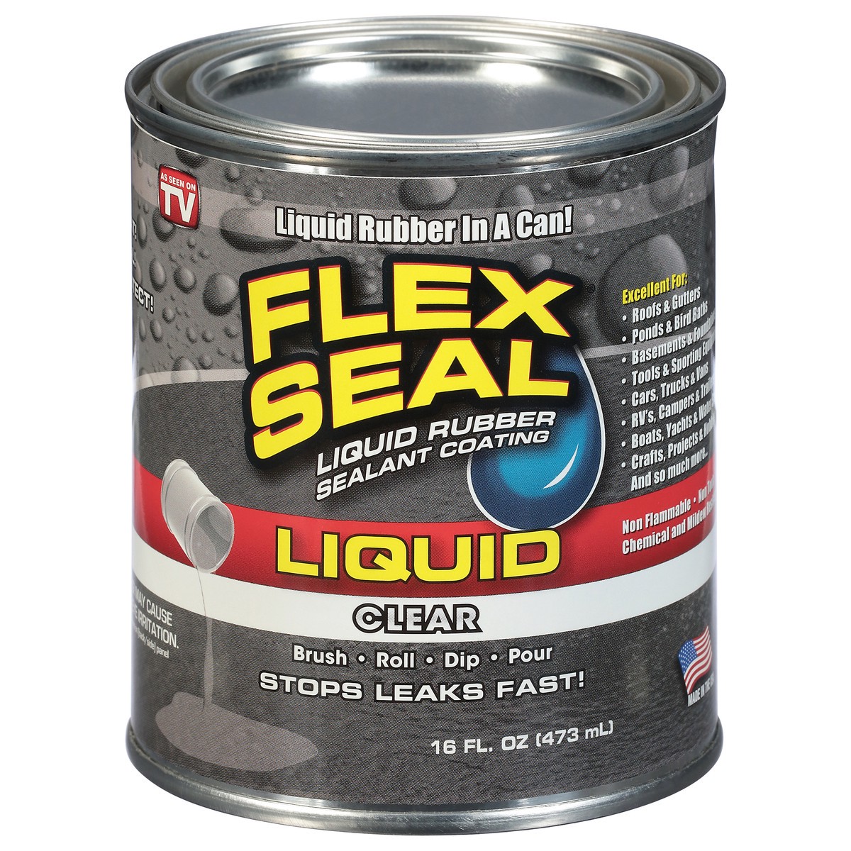 slide 3 of 12, Flex Seal Liquid Clear Liquid Rubber Sealant Coating 16 fl oz, 16 fl oz