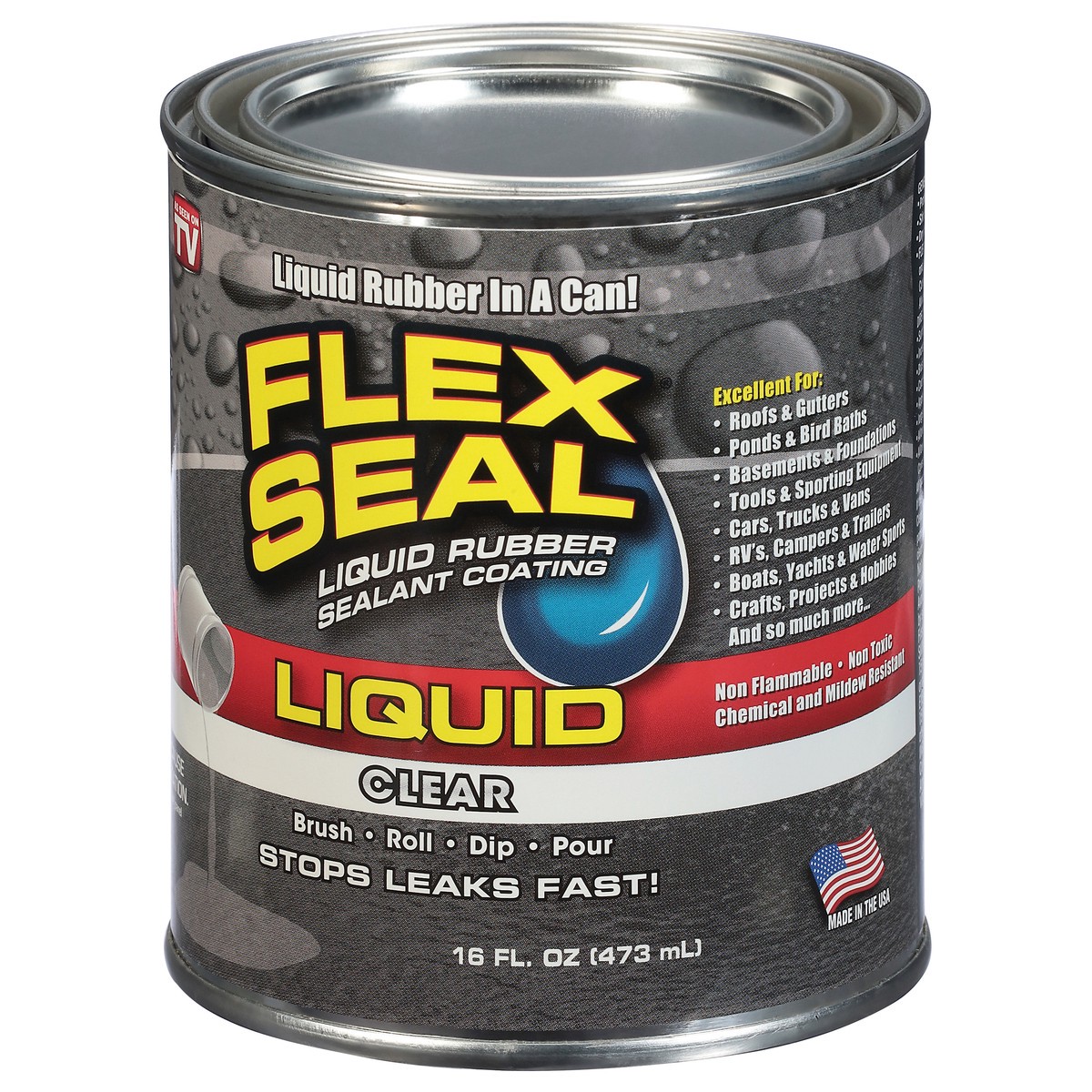 slide 4 of 12, Flex Seal Liquid Clear Liquid Rubber Sealant Coating 16 fl oz, 16 fl oz