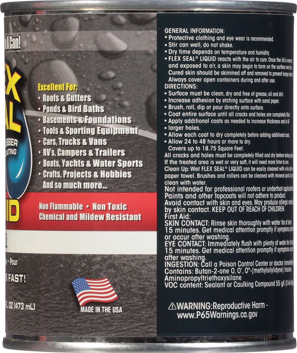 slide 6 of 12, Flex Seal Liquid Clear Liquid Rubber Sealant Coating 16 fl oz, 16 fl oz