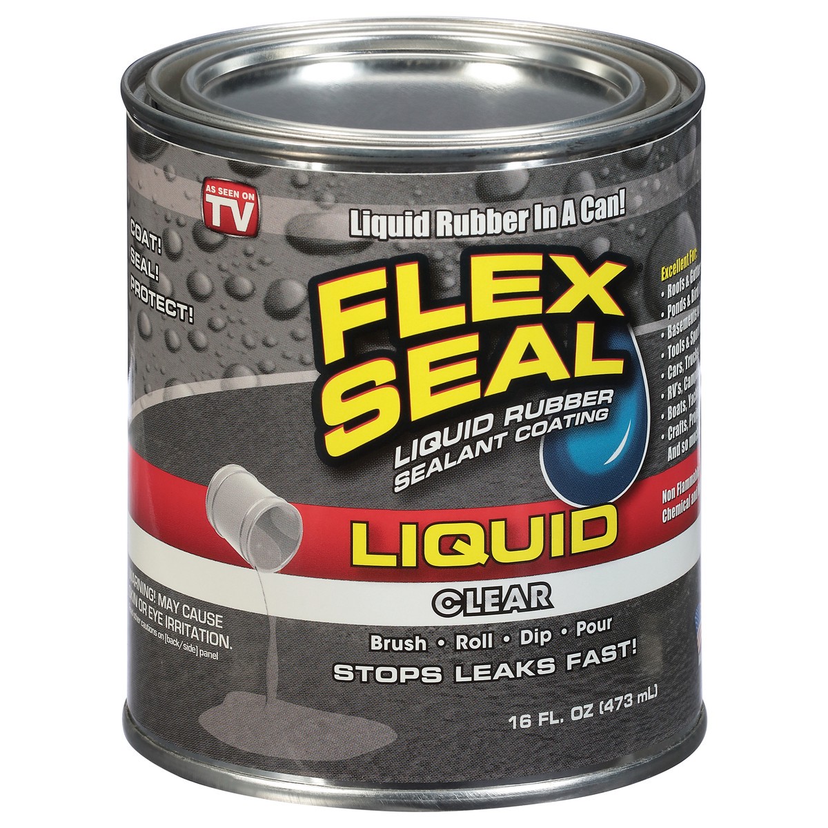 slide 12 of 12, Flex Seal Liquid Clear Liquid Rubber Sealant Coating 16 fl oz, 16 fl oz