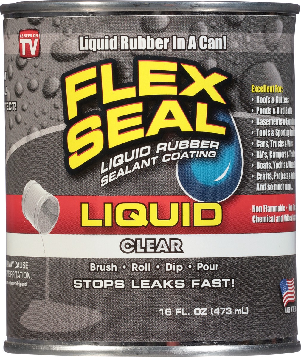 slide 8 of 12, Flex Seal Liquid Clear Liquid Rubber Sealant Coating 16 fl oz, 16 fl oz