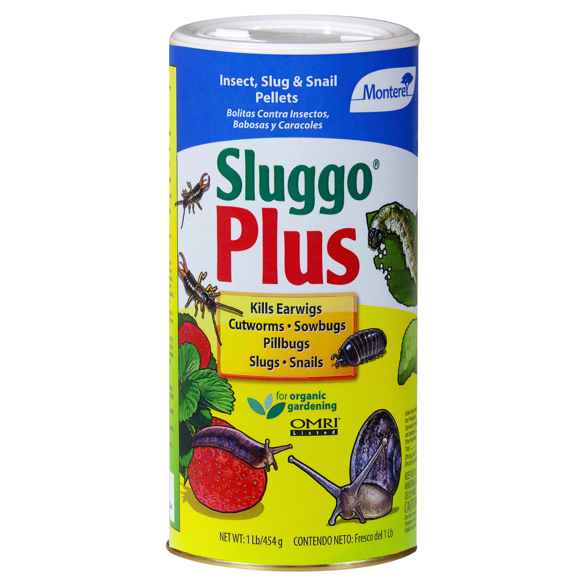 slide 1 of 1, LAWN AND GARDEN Sluggo Plus Insect/Slug/Snail Pellets Organic, 1 lb