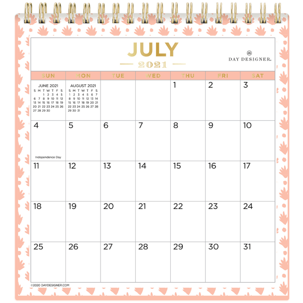 slide 1 of 1, Blue Sky Day Designer Monthly Desk Calendar, 6-1/16 X 6-3/4, Tortuga, July 2021 To June 2022, 1 ct