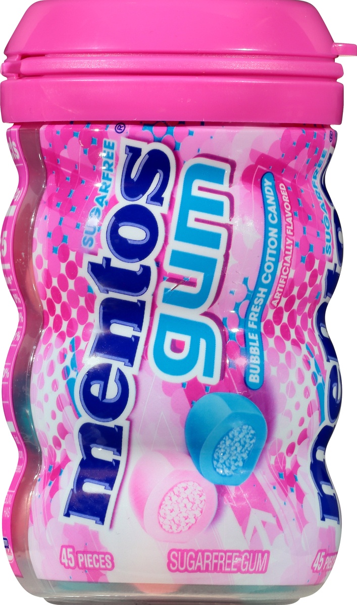 slide 7 of 10, Mentos Sugar-Free Bubble Fresh Cotton Candy Gum, 45 ct