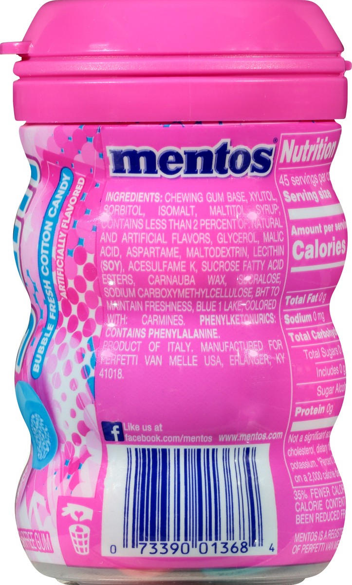 slide 7 of 9, Mentos Pure Fresh Sugarfree Bubble Fresh Cotton Candy Gum 45 ea, 45 ct