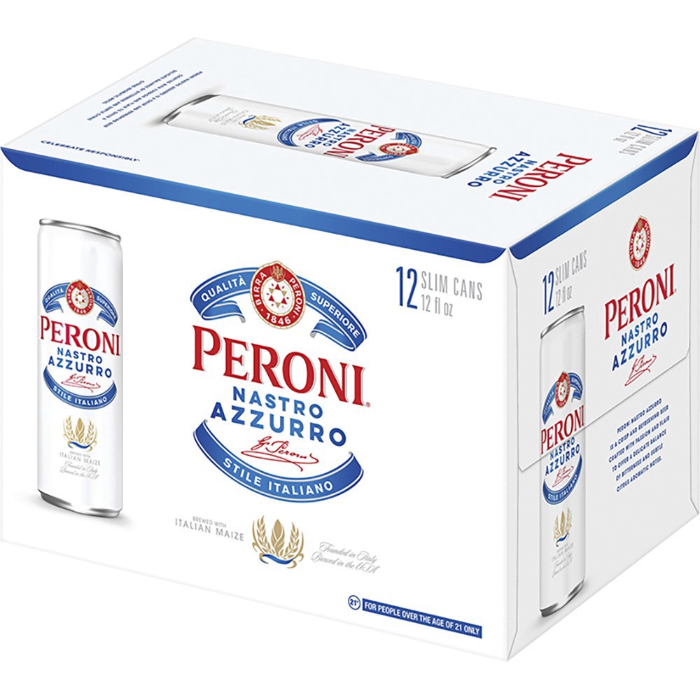 slide 1 of 5, Peroni Nastro Azzurro Beer, Lager, Italian Style, 12 ct