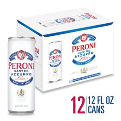 Peroni Nastro Azzurro Italian-Style Lager Beer, 12 Pack 12 fl oz Cans