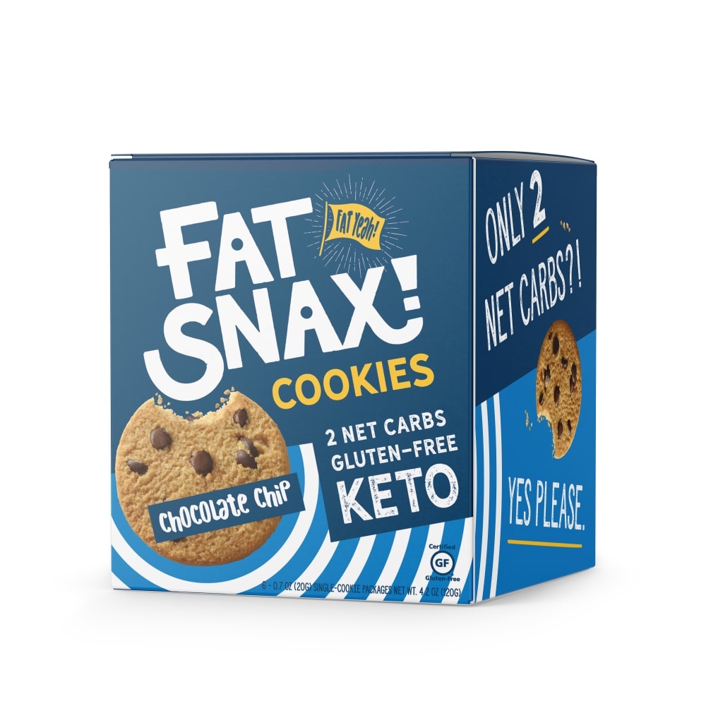 slide 1 of 1, Fat Snax Chocolate Chip Gluten Free Cookies, 6 ct; 0.7 oz