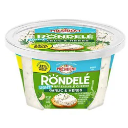 President Rondele Garlic & Herb Lt - 8 oz