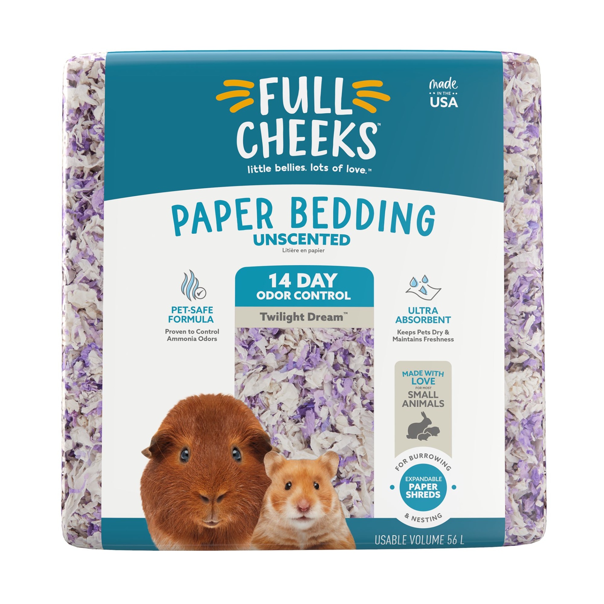 slide 1 of 1, Full Cheeks Odor Control Small Pet Paper Bedding - Twilight Dream, 56 liter