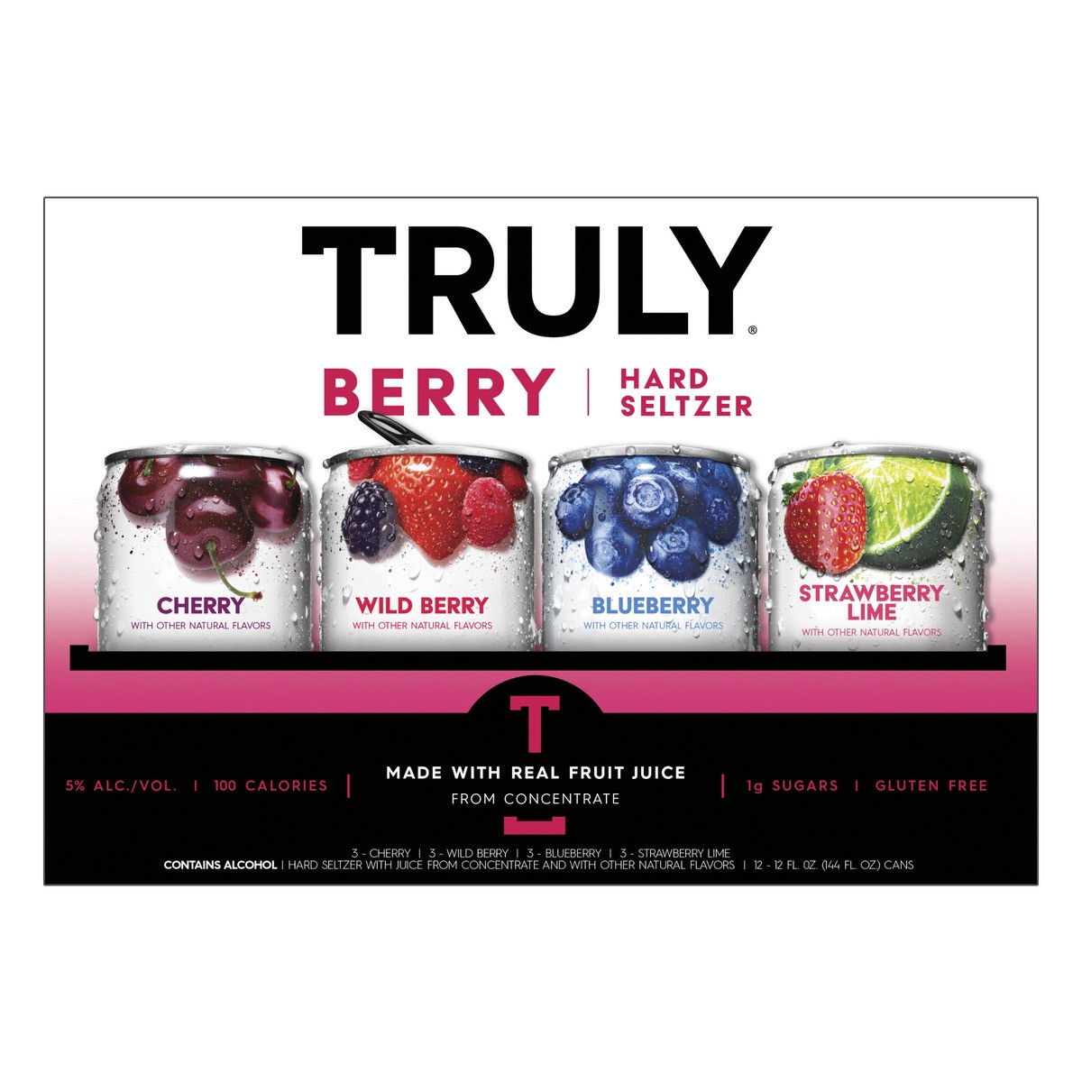slide 4 of 6, TRULY Berry Hard Seltzer Variety Pack, 12 ct; 12 fl oz