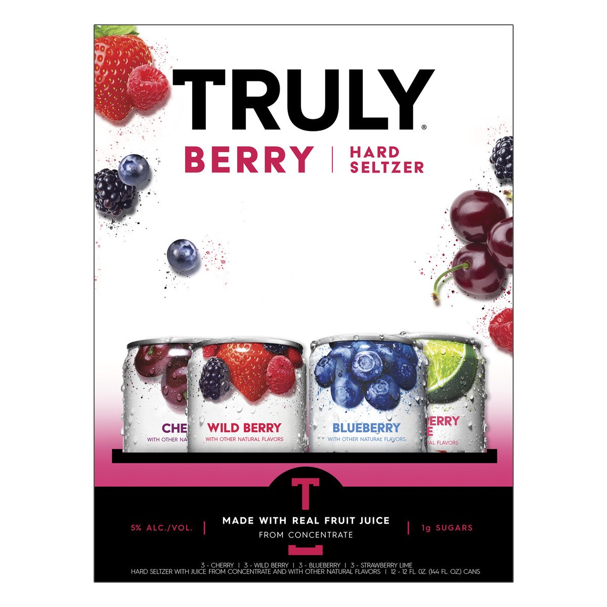 slide 6 of 6, TRULY Berry Hard Seltzer Variety Pack, 12 ct; 12 fl oz