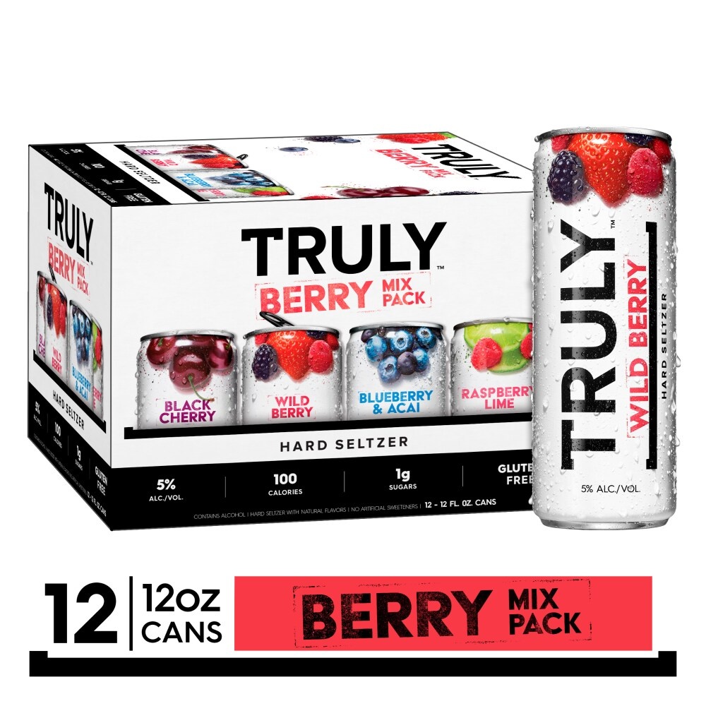 slide 1 of 5, TRULY Hard Seltzer Berry Mix Pack, 12 ct; 12 fl oz