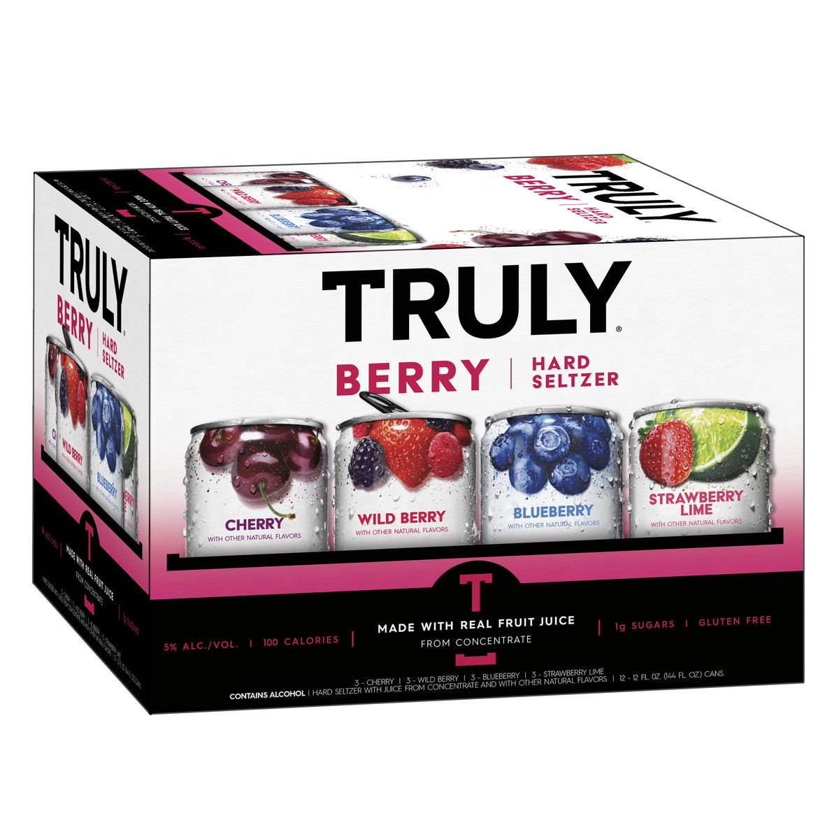 slide 1 of 6, TRULY Hard Seltzer Berry Variety Pack (12 fl. oz. Can, 12pk.), 12 ct; 12 oz
