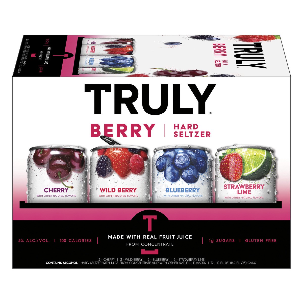 slide 1 of 6, TRULY Berry Hard Seltzer Variety Pack, 12 ct; 12 fl oz