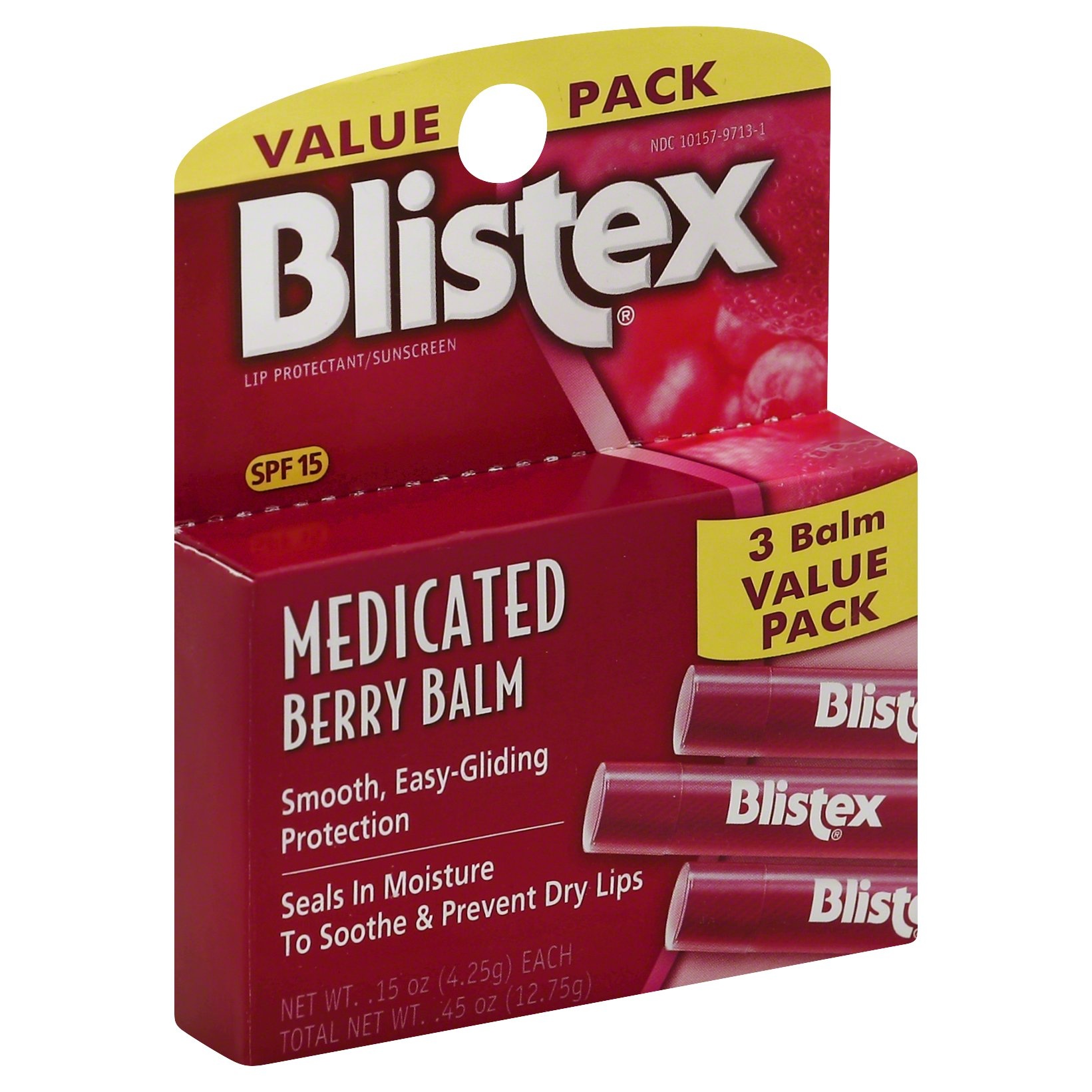 slide 1 of 1, Blistex Medicated Berry Balm, 3 ct