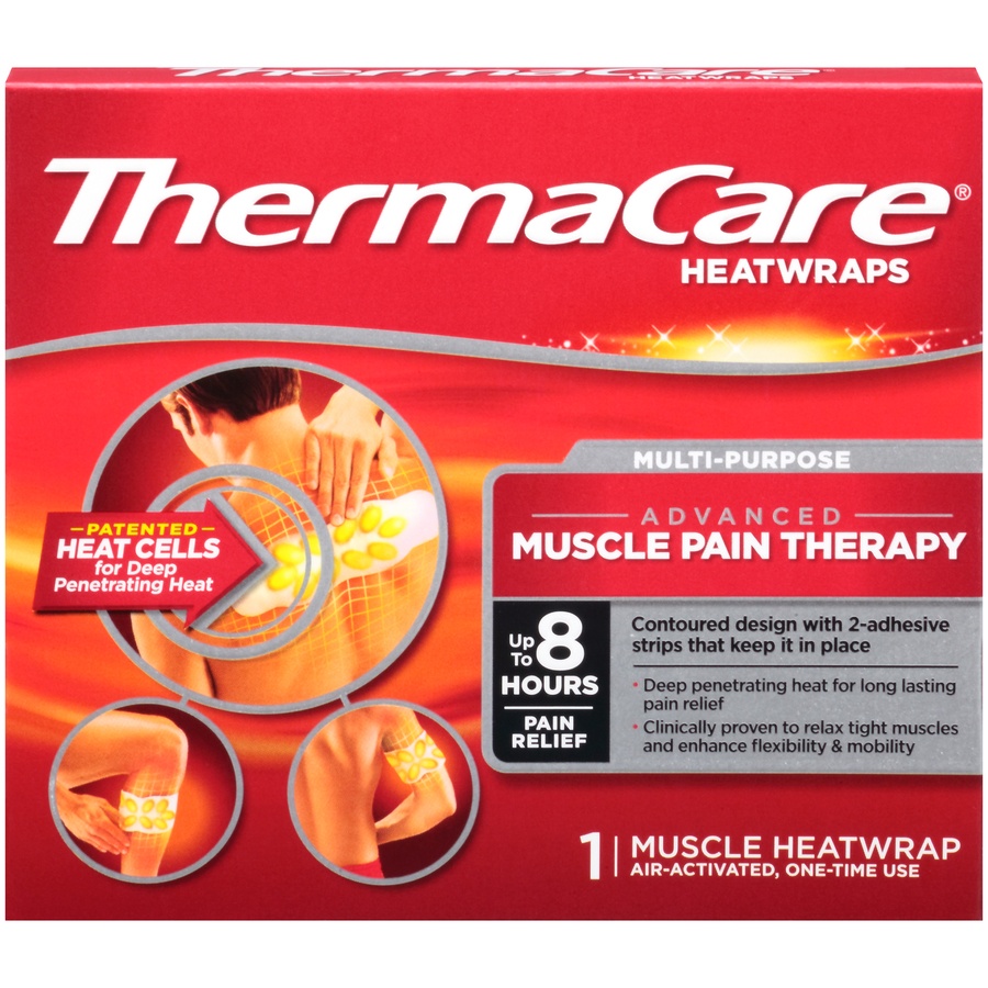 slide 1 of 6, ThermaCare Multi-Purpose Muscle Pain Therapy Heatwrap, 1 ct