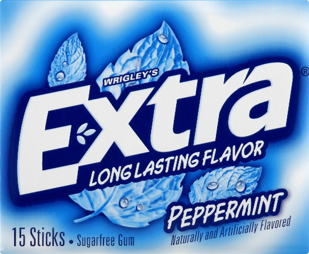 slide 7 of 9, EXTRA Gum Peppermint Chewing Gum, 15 Pieces (Pack of 10), 150 pc