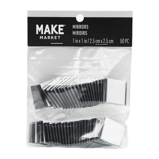 slide 1 of 3, 1" Square Glass Mirrors, 50ct. By Make Market, 50 ct
