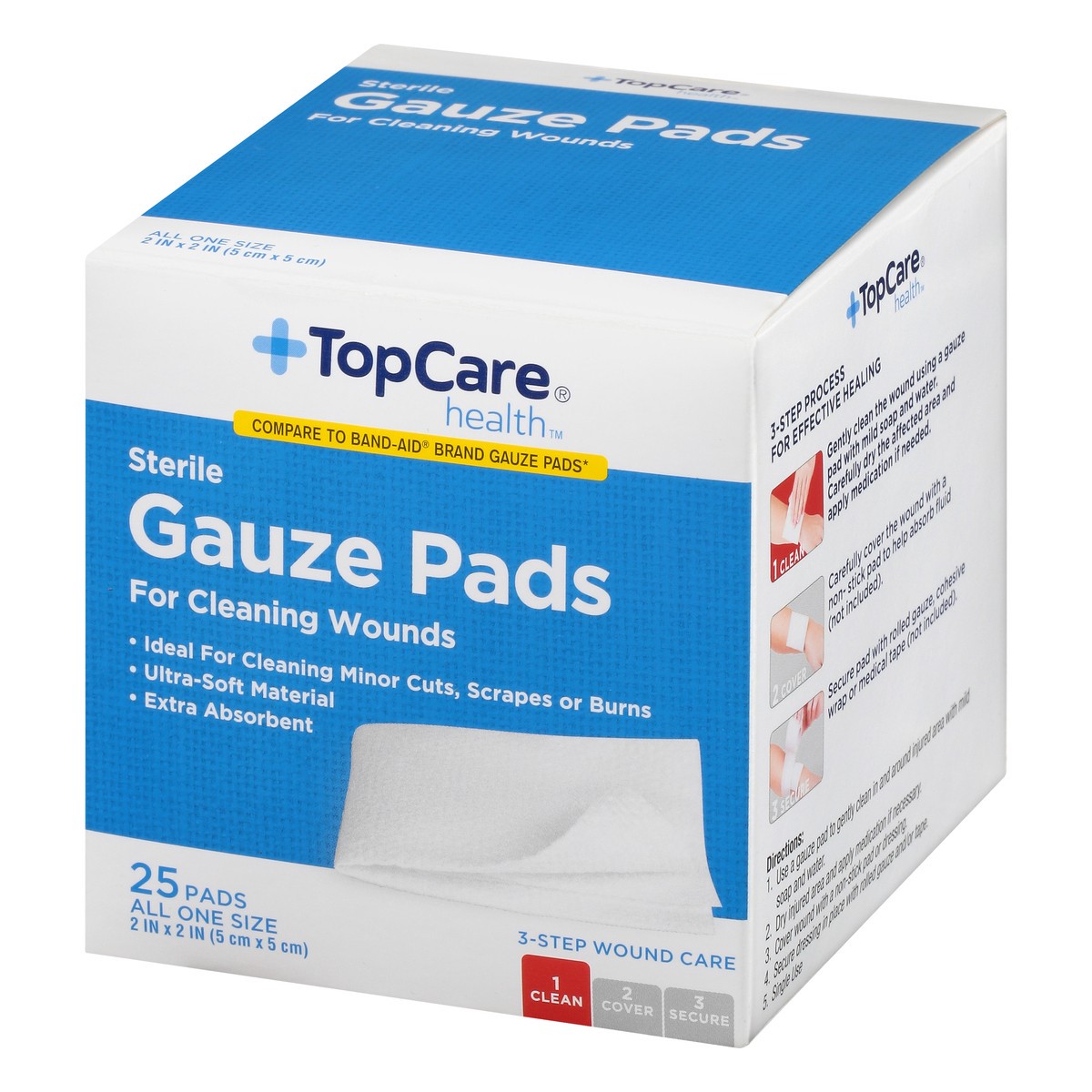 slide 3 of 9, TopCare Health Sterile Gauze Pads 25 ea, 25 ct