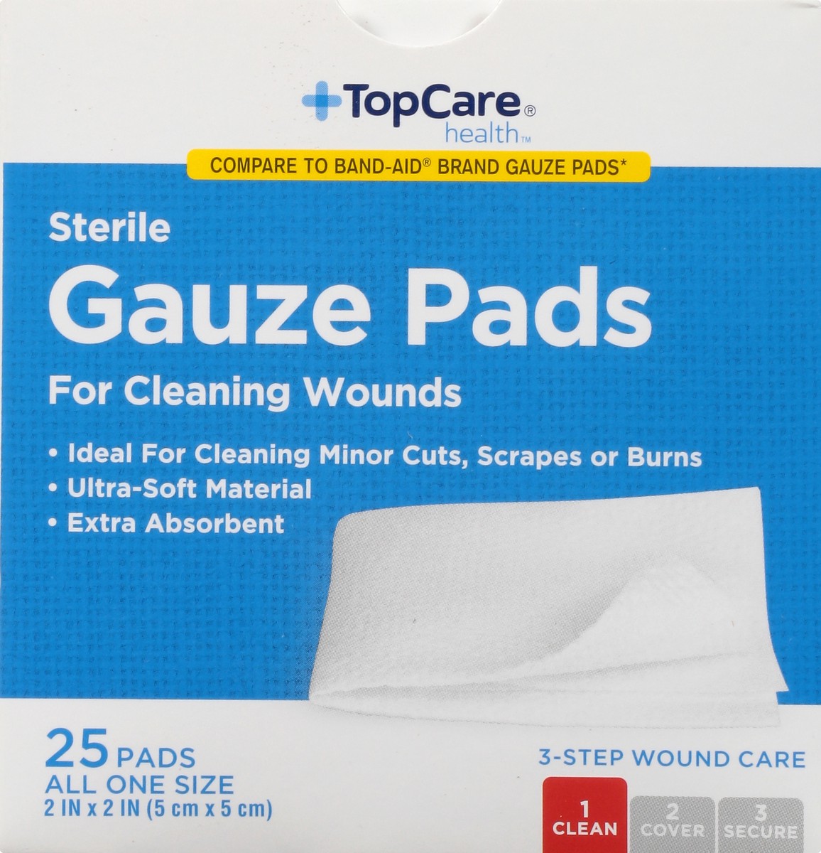 slide 8 of 9, TopCare Health Sterile Gauze Pads 25 ea, 25 ct