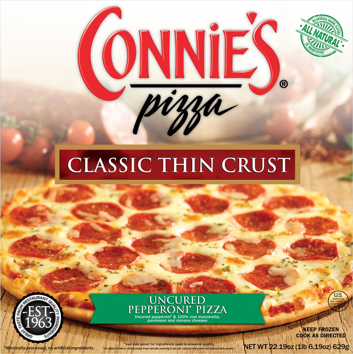 slide 11 of 11, Connie's Classic Thin Crust Uncured Pepperoni Pizza 22.19 oz, 22.19 oz