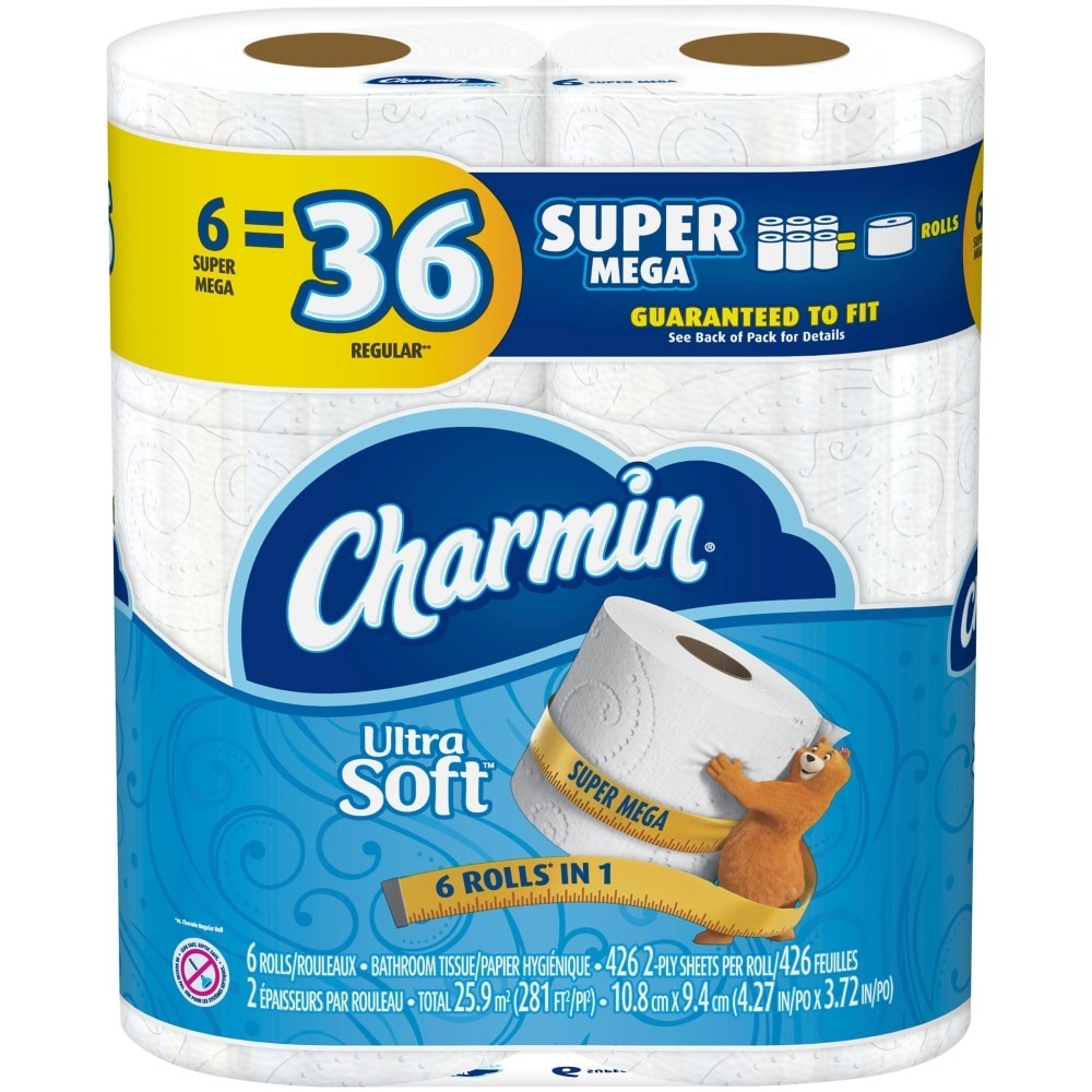 slide 1 of 3, Charmin Ultra Soft Toilet Paper, 6 ct