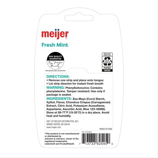 slide 2 of 5, Meijer Fresh Breath Strips, 3 ct, 24 ct