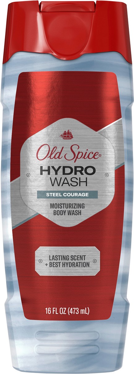 slide 3 of 3, Old Spice Men's Body Wash Moisturizing Hydro Wash Steel Courage, 16 oz, 16 fl oz