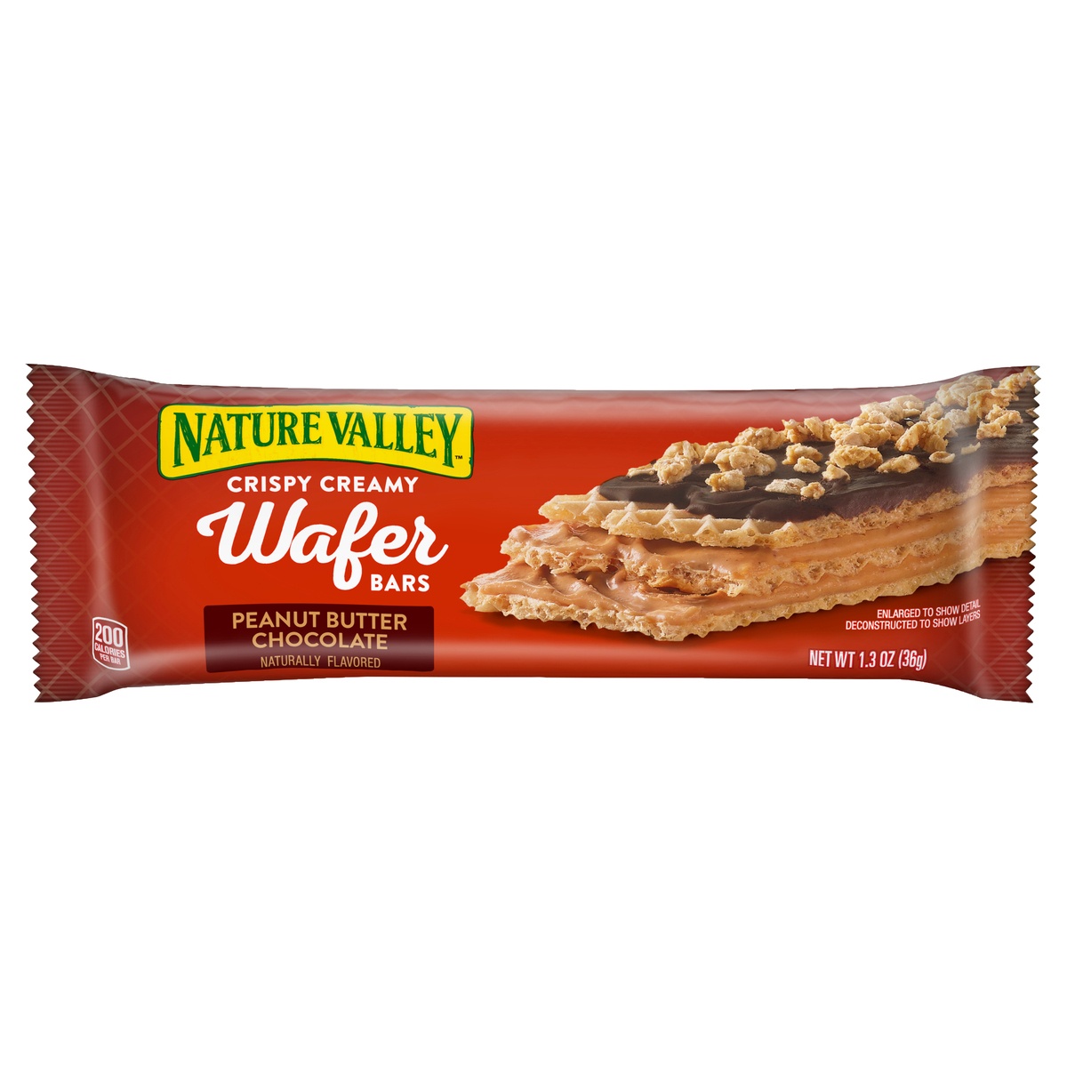 slide 1 of 1, Nature Valley Crispy Creamy Wafer Bar, Peanut Butter Chocolate, 1.3 oz