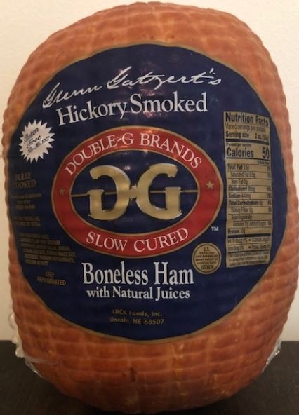 slide 1 of 1, Double G Whole Boneless Ham, per lb