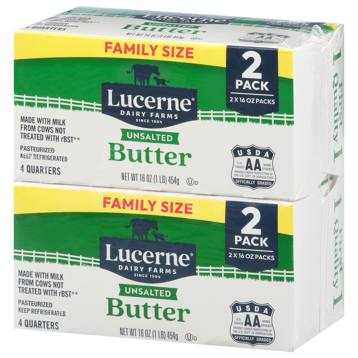 slide 2 of 4, Lucerne Unsalted Butter Quarters 2 Pk 2 Pound - 2 Lb, 2 lb