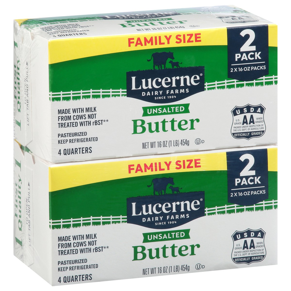 slide 3 of 4, Lucerne Unsalted Butter Quarters 2 Pk 2 Pound - 2 Lb, 2 lb