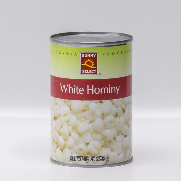 slide 1 of 1, Sunny Select, White Hominy, 15 oz